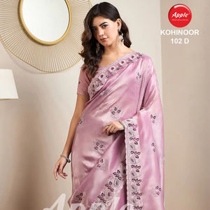 Kohinoor Gold Crush Saree Impresionante tela de lujo tejida a mano para bodas y festivales Ropa India pakistaní para nuevos comienzos - Product Image 1