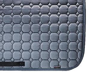 Tapis de selle de cheval anglais noir brillant de haute qualité en polyester de coton respirant rembourré en mousse souple pour l'équitation - Product Image 3