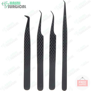 Pince à cils noire professionnelle en acier inoxydable pour cils personnalisé OEM dernière conception usine prix de gros meilleurs produits - Product Image 4