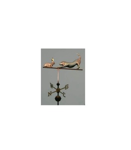 Copper weathervanes with custom animal sculpture art perfect for antique themed barn or <b>garden</b> rooftops - Product Image 4