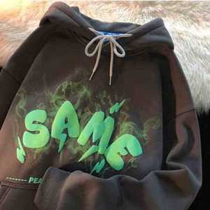 เสื้อฮู้ดพิมพ์ลายพัฟสำหรับผู้ชายโอเวอร์ไซส์ผ้าฝ้ายพิมพ์ลายพัฟโลโก้3D งานตามสั่ง - Product Image 4