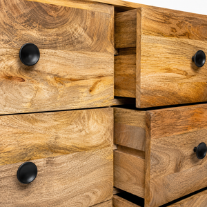 Commode Bella en bois de manguier massif, résistante à l'eau, meuble de rangement moderne pour salon, taille et couleur personnalisables, garantie 3 ans - Product Image 2