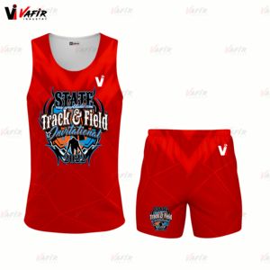 Venta caliente Running Sport Tank Top Set Sublimación completa Track and Field Uniform Top y Shorts Vafir - Product Image 4