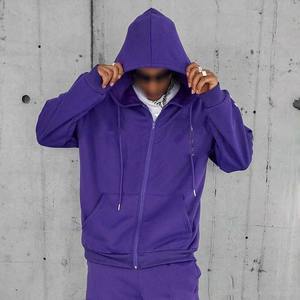 Hombre Decoración Lavado Full Zip up Hoodie Hombres En blanco Oversized Acid Wash Full Zipper Hoodies - Product Image 2