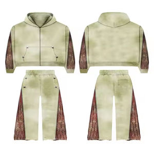 Chándal personalizado para hombre, ropa deportiva, jersey con cremallera, chándal para correr, chándal transpirable para hombre de peso pesado 500GSM, chándal para hombre con piedras - Product Image 1