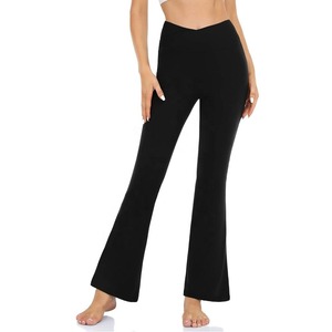 Pantalons de sport pour femmes avec logo personnalisé, coupe évasée, taille haute, nouvelle arrivée 2026, design en gros, nylon pour hommes, streetwear - Product Image 3