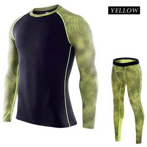 Conjunto Deportivo Personalizado con Logotipo para Hombre, Camiseta de Compresión de Manga Larga, Pantalones de Gimnasio, Traje de Poliéster, Conjunto de Compresión para Hombre, Soporte OEM - Product Image 5