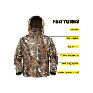 ชุดล่าสัตว์ลายพรางกันน้ำพร้อมแจ็กเก็ตและกางเกงกันลมสำหรับใช้งานกลางแจ้ง - Product Image 6