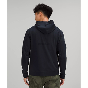 Y2K มีฮู้ดแบบรูดซิปสำหรับผู้ชายผ้าคอตตอน100% มีฮู้ดสั่งพิมพ์โลโก้แบบสีทึบ - Product Image 2