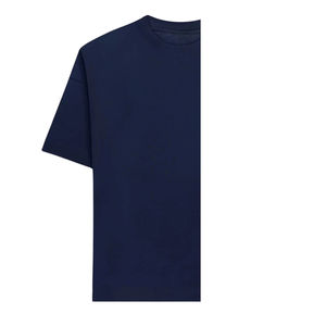 High Quality Embroidered Customizable Logo Front Plus Size <b>Men's</b> Casual Short Sleeve T-shirt Dark <b>Blue</b> 220gsm 100% Organic - Product Image 2