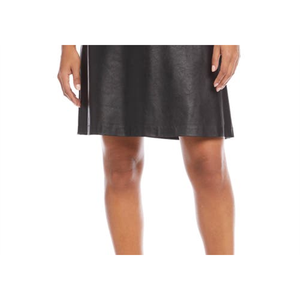 Gonna a trapezio Karen Kane, taglia M, nera, taglie forti, XS, in ecopelle lucida ed elastan, corta, lavorata a maglia, stampata, per la primavera - Product Image 6