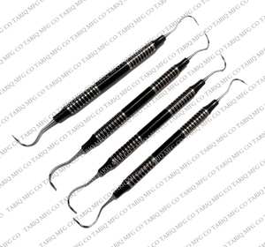 Escaladores dentales de alta calidad, sondas, herramientas Explorer Instrumentos de limpieza de dientes de acero inoxidable para uso profesional Oro y negro - Product Image 5