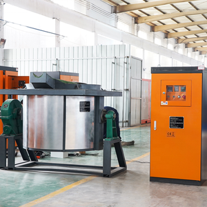 Horno de Fusión Industrial Hongteng de 100 kg para Aluminio, Horno de Fusión por Inducción IGBT con Reductor de Inclinación - Product Image 1