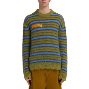 Pull en laine/acrylique ample et chaud à col rond pour homme, avec logo brodé personnalisé de qualité supérieure - Product Image 1