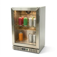 Mini Refrigerador de Oficina con Puerta de Vidrio, Enfriador de Exhibición -1~8 °C ℃   Refrigerador Comercial para Bebidas con Doble Vidrio Templado