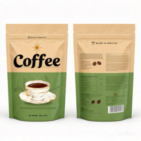 Sachet d'emballage personnalisé pour café et thé, pochette à fond plat, pochette à fermeture éclair refermable à haute barrière