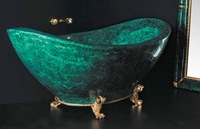 Évier en malachite, pierre semi-précieuse, pièce maîtresse luxueuse et unique pour votre salle de bain