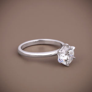 Classique et Simple 6 broches Design 1.58 CT D Couleur Ronde Moissanite Diamant 14KT Or Blanc Proposition Bague Fine Jewelry - Product Image 3