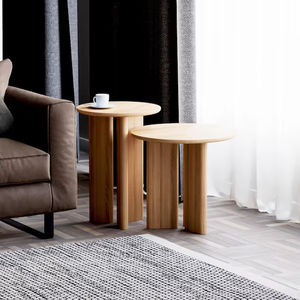 Mesa auxiliar de roble macizo, mesa auxiliar minimalista moderna hecha a mano, diseño escandinavo ecológico, dormitorio de madera Natural, sala de estar - Product Image 1