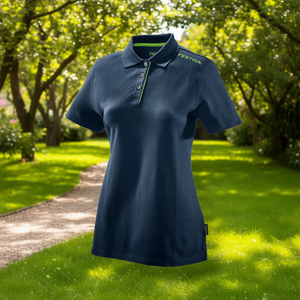 เสื้อโปโลสีน้ำเงินเข้มสำหรับผู้หญิง Festool ดีไซน์ผ้าแคนวาสสุดเทรนดี้ - Product Image 3
