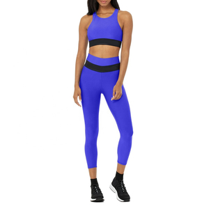 Women Tracksuit Yoga Set 2PCS Workout Clothes Athletic Wear Gym <b>Legging</b> Fitness Bra <b>Crop</b> Top Sleeveless Sports Suits - Product Image 1