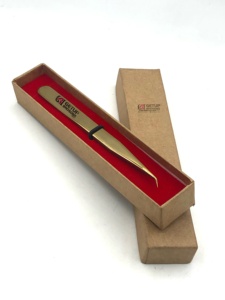 Haute Qualité Or Plasma 45 Degrés Mince Extension De Cils Droit Pince À Épiler En Acier Inoxydable Avec Votre Propre Logo Instruments De Beauté - Product Image 2