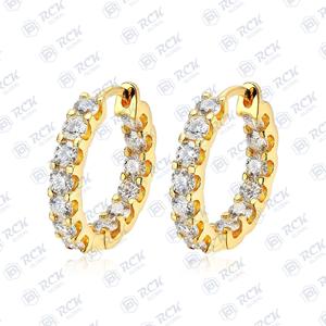 ต่างหูเพชรโมอิสทรงกลมตัด2.70 tcw สำหรับผู้หญิงกระดุมเพชรการออกแบบเครื่องประดับห่วงสำหรับเป็นของขวัญครบรอบ - Product Image 4