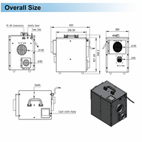Déshumidificateur Électrique Compact à Rotor Déshydratant 0,45 Kg/h, Débit d'Air 10-120 m³/h, Affichage Numérique, Contrôle de l'Humidité pour Serres