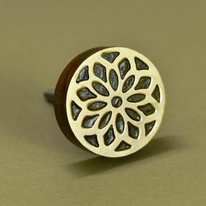 Personalized floral round brass cabinet knobs for home dresser door cabinet furniture decorative <b>kitchen</b> wardrobe handle knobs - Product Image 5