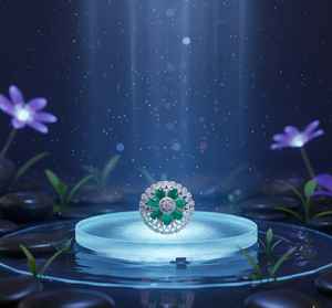 แหวนเงินแท้ 925 ดีไซน์ยอดนิยม โดดเด่นไม่ซ้ำใคร ประดับเพชรโมอิสซาไนต์และพลอยสีเขียว - Product Image 3