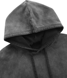 เสื้อฮู้ดดี้สกรีนลายสีดำเทาแบบฟอกสี เนื้อผ้าหนา 100% ผ้าฝ้ายฟลีซ สไตล์ลำลอง ไหล่ตก สตรีทแวร์ - Product Image 3