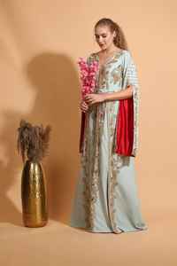 Abaya Kaftan élégante brodée à la main, confortable, respirante, vêtement islamique traditionnel pour les mariages, Ramadan, perlé - Product Image 3