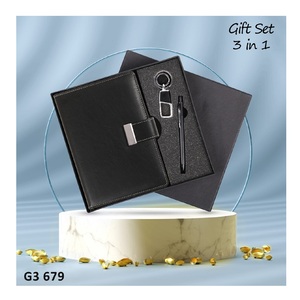 Juego de cuaderno de negocios de cuero A5 al por mayor con bolígrafo de lujo hecho a mano caja de regalo promocional Premium incluida - Product Image 4