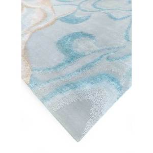 Tapis en laine et viscose noué à la main gris et noir Entropy, motif abstrait pour usage domestique - Siwv-06 - Product Image 2