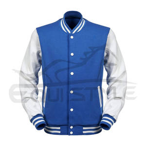 Chaqueta de béisbol universitaria de alta calidad para hombres, estilo Hip Hop, manga larga, bolsillos delanteros, cuello levantado, chaqueta universitaria en Pakistán - Product Image 4