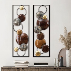 Panel de Arte de pared de Metal de hierro hecho a mano doble para decoración del hogar Decoración colgante de pared al aire libre - Product Image 1