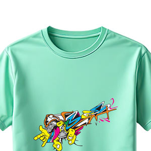 Camisetas de manga corta para hombre al por mayor, cuello redondo de color sólido estampado DTG, hecho de material de poliéster/algodón - Product Image 2