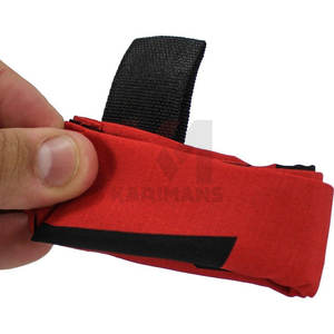 ผ้าขี้ริ้วสีฟ้าอ่อนแบบนุ่มพิเศษทำโลโก้ตามสั่งสีแดงมีแถบสะท้อนแสงมีตะขอและห่วง - Product Image 3