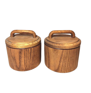 Juego de Dos Recipientes de Almacenamiento de Madera, Modernos, Hechos a Mano, de Madera de Acacia, para Especias, Té, Frascos de Cocina a Precio Económico - Product Image 3