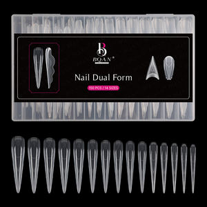 Oum/odm stiletto เคล็ดลับการสร้างแม่พิมพ์แบบเร็วยูวีเจลแบบฝังเล็บแบบหนาแบบใสหัวสองรูปแบบสำหรับการ<span class=keywords><strong>ต่อ</strong></span>เล็บ - Product Image 2