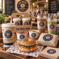 Emballages personnalisés AT PACK pour boulangerie avec sacs en papier, gobelets à café, papier d'emballage et solutions d'emballage à emporter