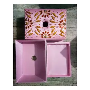 Neueste Produktion von indischen handgemachten Zari Stickerei Tissue Box für einzigartige Design Tissue Box mit goldenen Zari Arbeit des Großhändlers