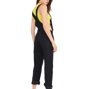Peto de mezclilla de tacto suave para mujer más vendido, peto hecho en fábrica con servicio OEM, monos en general, diseño de talla grande - Product Image 3