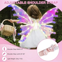 Ailes de papillon avec musique lumineuse, ailes d'elfe électriques, ailes d'ange lumineuses, accessoire de déguisement pour Halloween, fête d'anniversaire pour filles, décoration