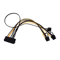 Câble d'alimentation ATX double 6 + 2 broches 8 broches à alimentation 24 broches avec interrupteur marche/arrêt câble d'alimentation de carte graphique