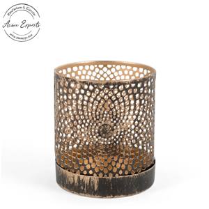 Stylish <b>Gold</b> Cutout Metal Candle <b>Holder</b> Perfect for Home Decor Romantic <b>Lighting</b> Accent for Tabletop or Event Display - Product Image 4