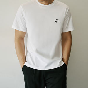 เสื้อยืดลำลองแขนสั้นสำหรับผู้ชายผ้าฝ้าย100% เท่ๆ190กรัมสีทึบปรับแต่งได้ - Product Image 6