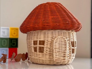 Panier en rotin en forme de champignon, paniers de rangement faits à la main, rotin naturel, moderne, multifonctionnel, fabriqué au Vietnam - Product Image 6