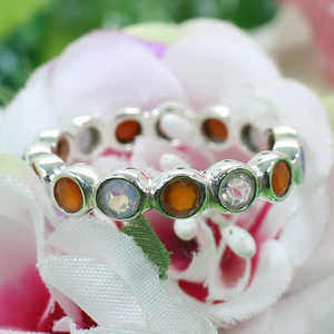 Anillo de plata esterlina 925 romántico al por mayor con cornalina natural y piedras preciosas de opalita corte ovalado granate chapado en rodio joyería fina - Product Image 4