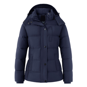 Abrigo largo de invierno con cremallera acolchada para mujer, Parka transpirable con capucha, chaqueta de lluvia de longitud media para senderismo para uso femenino - Product Image 2